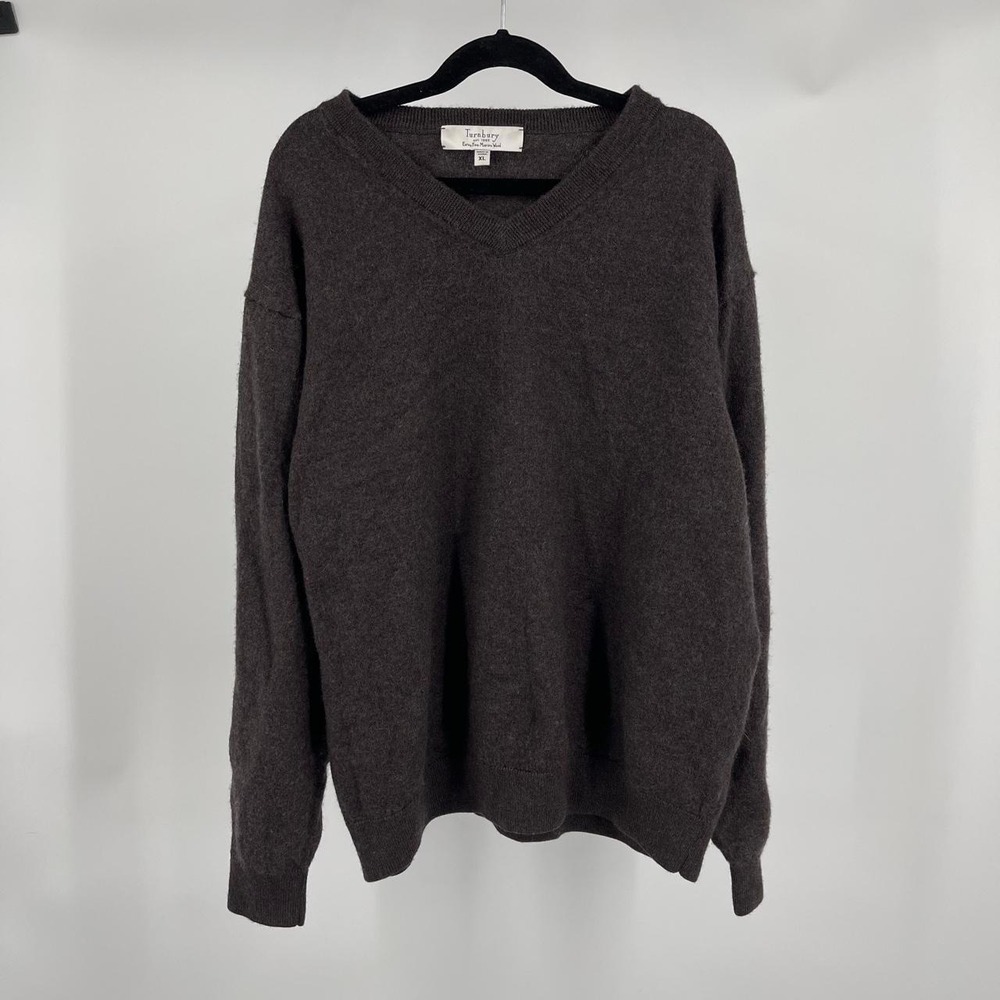 Turnbury Men's Merino Wool Minimalist Knit Sweater XL Heritage Academia Fall